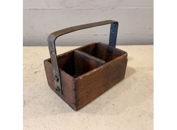 Antique Primitive Wood Tool Caddy Box