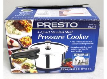 Presto 4 Quart Stainless Steel Pressure Cooker In Box