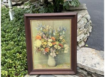 Beautiful Floral Framed Print With Glass Protection