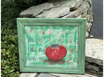 A Signed Tomato Still Life Original Oil Painting
