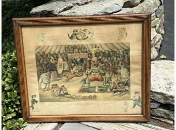 Vintage Louis Wain 'Kazen Circus' Framed Print