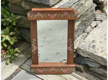 Hand Painted Floral Wooden Mirror
