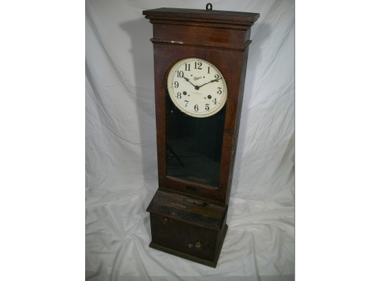 Antique Oak Simplex Time Clock  C.1910 - Great Old Clock (Mechanism Still Works)