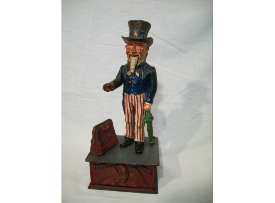 Vintage ? Antique ? Uncle Sam Cast Iron Bank - Great Paint & Colors