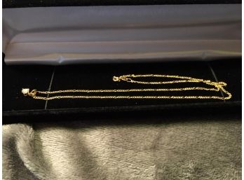 Stunning 14k Gold Figaro Necklace W/Diamond Pendant - 100% Tested & Authentic