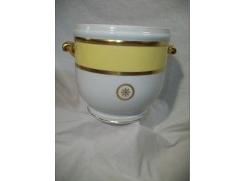 Beautiful Yellow / White LIMOGES Cache Pot - Made In France