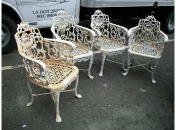 Absolutely Incredible Antique Victorian Cast Iron Garden Chairs C.1890  - Paid $2900