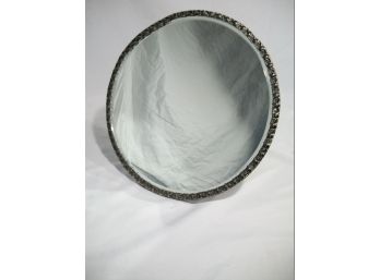 Round Vintage Sterling Silver / 800 Silver Vanity Mirror By TOPAZIO (Easel Back)
