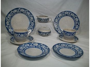 Fabulous Grouping Of Eleven Pieces Vintage Dedham Pottery - ALL FOR ONE BIID !