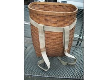 Large Vintage 'Pack Basket' Used For Picking Produce Or Vegetables