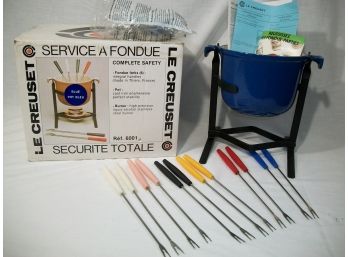 RARE 1984 Le Creuset Fondue Pot - Appears UNUSED Even Has Original Box !