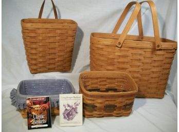 Group Of Four Longaberger Baskets From 1991, 1993, 1994, 1998 - NICE !
