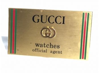 RARE Authentic GUCCI WATCHES Official Agent / Dealer Sign  - Made Of Brass