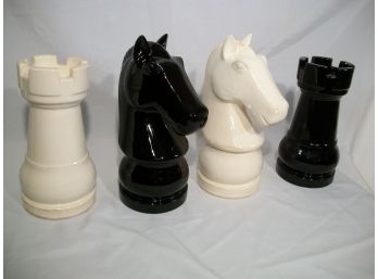 ENORMOUS Chess Piece Statues - OVER A FOOT TALL ! - Great Decorator Items
