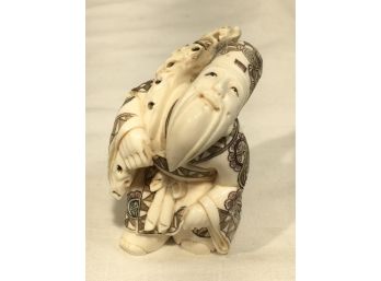 Vintage ? Carved Bone ? Netsuke - Highly Detailed - Very Nice Piece