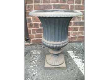 Incredible Antique Victorian Cast Iron Urn - Fluted Top 'Barn Fresh'