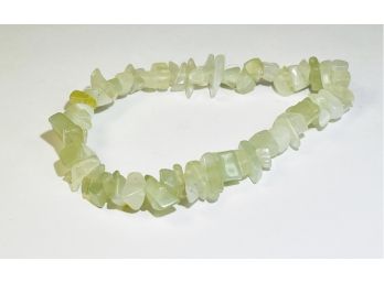 Jadeite Color Stone Beaded Stretch Bracelet