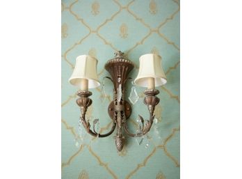 Fine Art Lamps - Palladio Leather And Silver Leaf Sconces