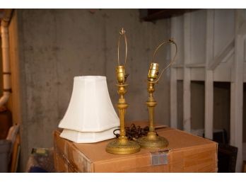 Vintage Brass Stick Lamps - AS IS