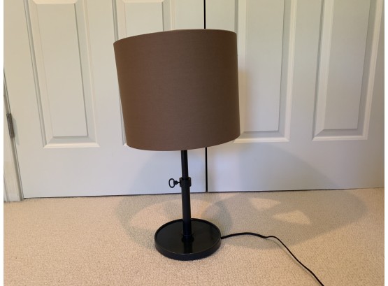 Pottery Barn Side Lamp With Chocolate Brown Shade