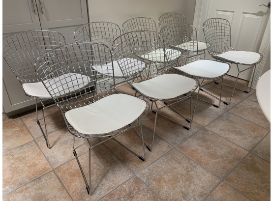 Set Of Eight Bertoia Style Morph Side Chairs