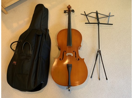 Samuel Eastman VC80 4/4 Cello, Padded Carrying Case & Music Stand