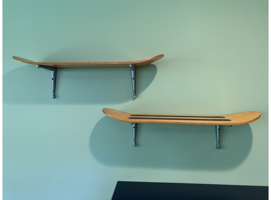Pair Of Pottery Barn Teen Skateboard Shelves