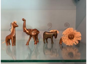 African Hand Carved Wooden Animal Collection