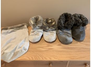 Two Pair Of Restoration Hardware Bootie Slippers