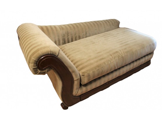 Beautiful Light Olive Green Velour Upholstered Chaise Lounge-MILFORD PICK UP