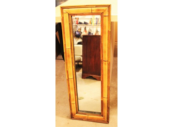 Vintage Bamboo Oblong Wall Mirror - STRATFORD CONNECTICUT PICK UP ONLY
