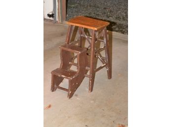 Vintage Wooden Folding Step Stool - STRATFORD CONNECTICUT PICK UP ONLY