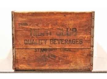 Vintage National Spring Water Co Stamford Connecticut Wooden Beverage Bottle Crate-MILFORD PICK UP