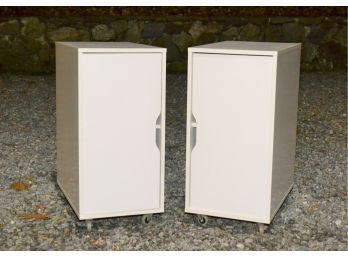 Two White Laminate Computer/Office/Audio Cabinets-STRATFORD CT PICKUP