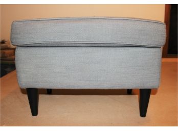 IKEA Light Blue / Gray Upholstered Ottoman/Footstool  W/Wood Legs STRATFORD CT PICK UP ONLY