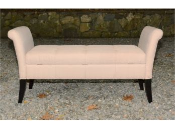 Cream Colored Upholstered Storage Bench-STRATFORD CT PICKUP