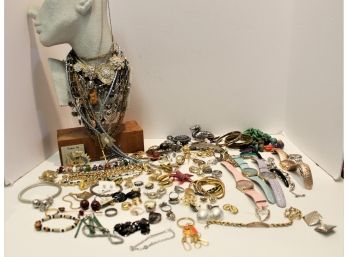 Large Assortment Of Costume Jewelry, Brighton Watch-MILFORD PICK P