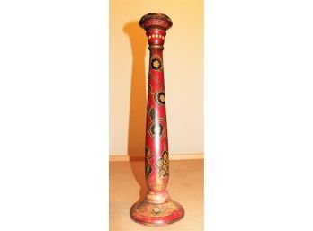 Tall Vintage Wood Painted Pillar Candle Holder - STRATFORD CONNECTICUT PICK UP ONLY