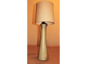 Vintage Mid Century Heavy Tall Light Green Glazed Ceramic Table Lamp-STRATFORD CONNECTICUT PICK UP
