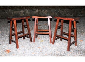 Three Wood Bar Stools - STRATFORD CONNECTICUT PICK UP ONLY