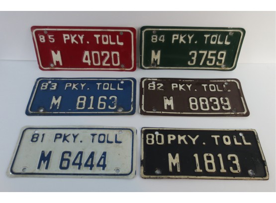Vintage Toll License Plates Merritt Group Of 6