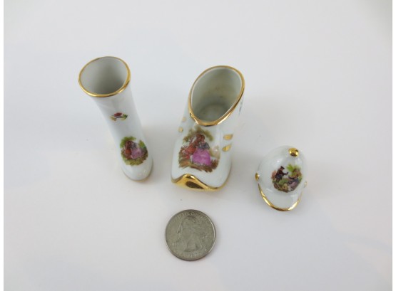 Vintage Limoges Miniature Boots And Hat