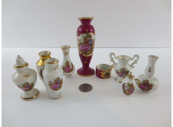 Vintage Limoges Miniature Vases Group Of 9
