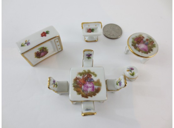 Vintage Limoges Miniature Furniture Collection Group Of 9