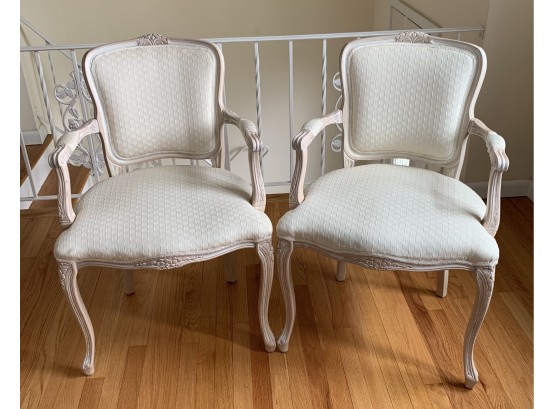 Pair Of Ivory Upholstered Chairs