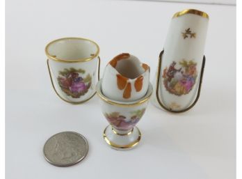 Vintage Limoges Miniature Collectibles Group Of 3 (See Description)
