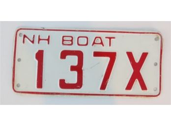 Vintage New Hampshire Boat License Plate