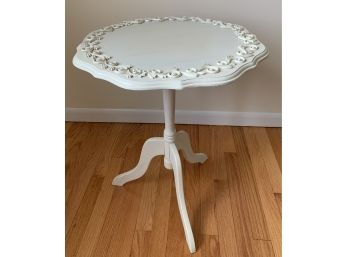 Floral Ivory End Table