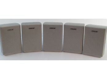 Set Of 5 Sony Surround Sound Speakers Silver