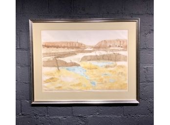 Original Etching Of East Rock (New Haven) Signed M. Griscom And Numbered 1/15 Unique Print